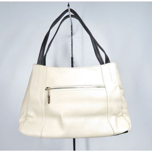 Cluci Leather Purse Womens Shoulder Bag Pebbled Leather White Smooth - Picture 2 of 12